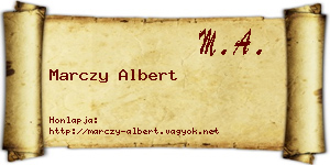 Marczy Albert névjegykártya